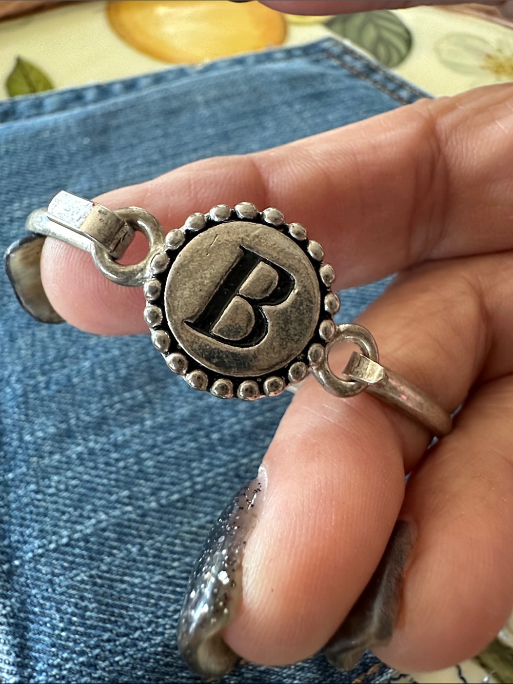 Initial B Silver-Tone Monogram Bracelet